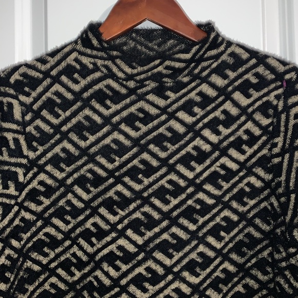 Logo F designer sweater dress M EUC no tags As Is - Picture 3 of 7